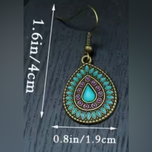 💖NWT💖 Boho Drop Earrings With Small Gift Bag - Picture 3 of 5